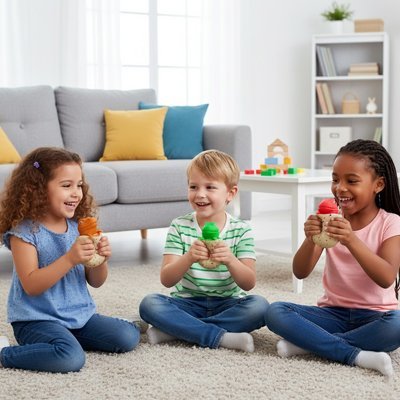 enfants avec balle anti stress enfant assie parterre