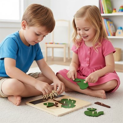 Puzzle en bois | 1 - 2 - 3 nature - Calin Enfant