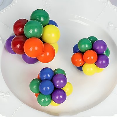 Balle anti stress dans  plateau