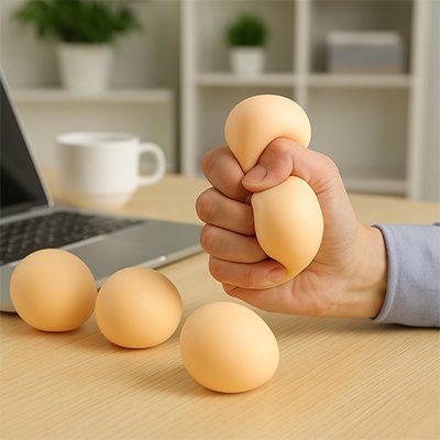 Balle anti stress solide beige