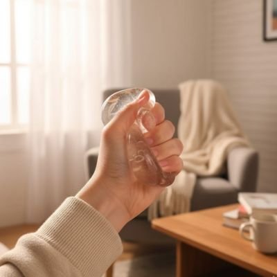 Balle anti stress transparente