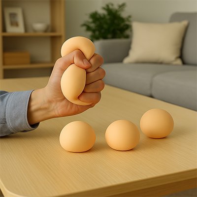 Balle antistress ergonomique beige