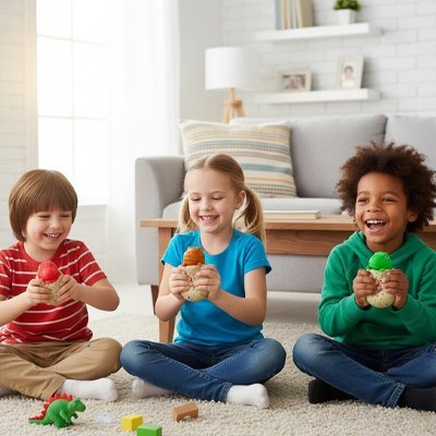 enfant avec balle anti stress enfant