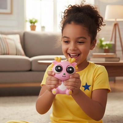 fillette pesse jouet anti stress rigolo rose