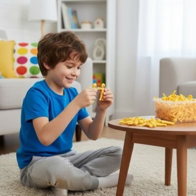 garcon  avec plein jouet anti stress  serenity elasto